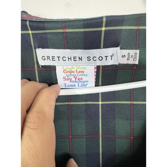 Gretchen Scott Plaidly Cooper Plaid Ruffle Neck Dress  - Women’s Small  $219 - Picture 5 of 9